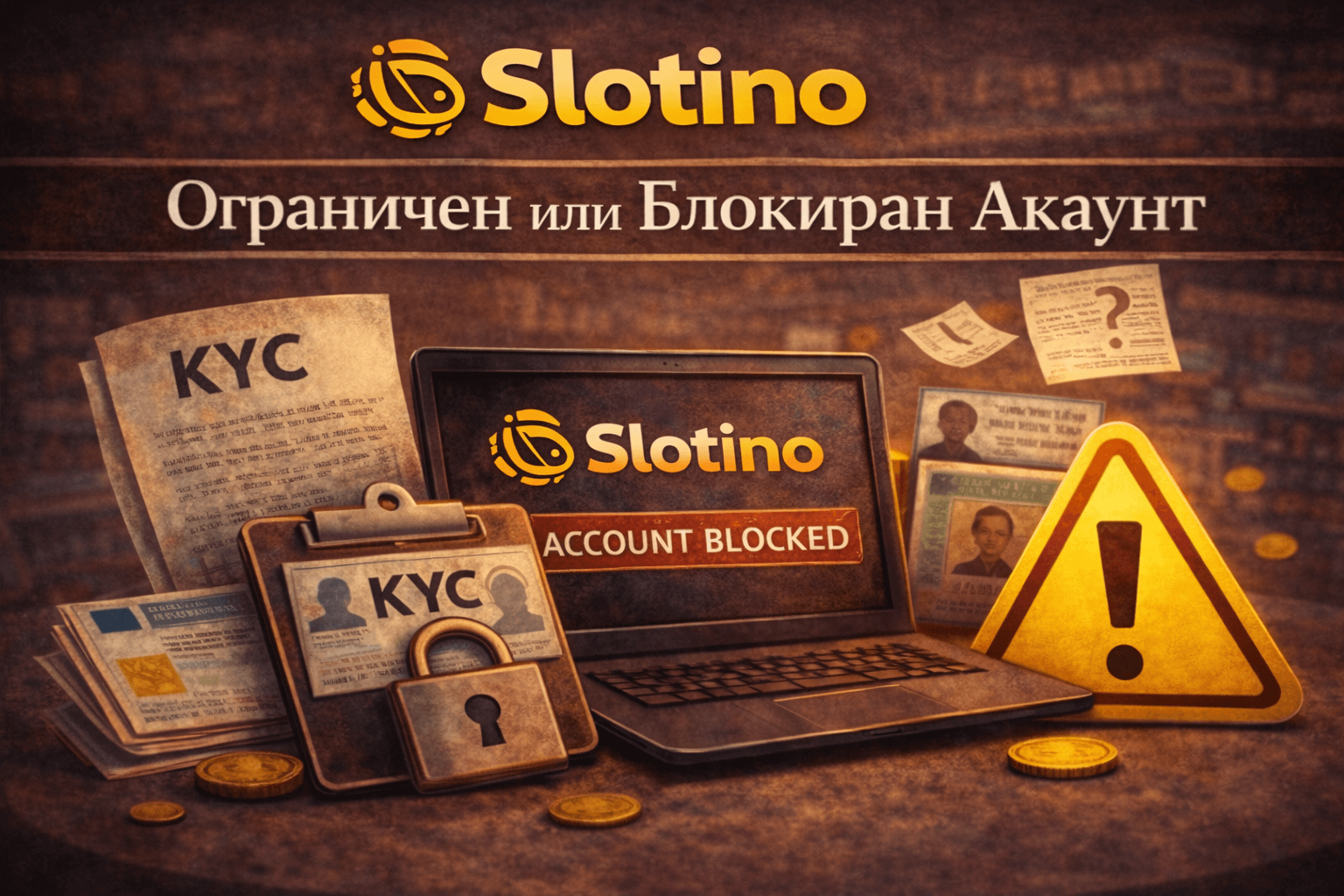 Slotino проблем с акаунта
