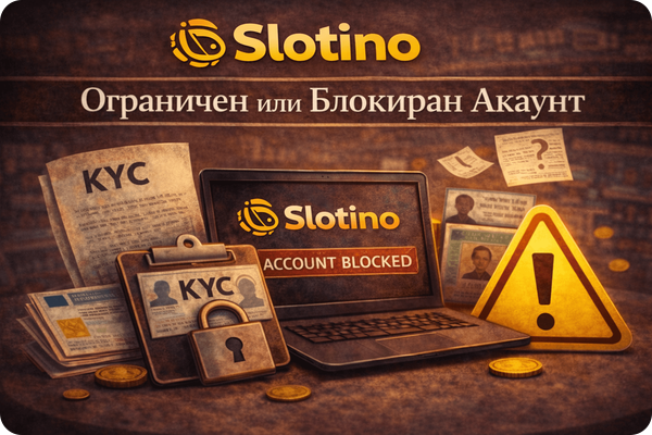 Slotino проблем с акаунта