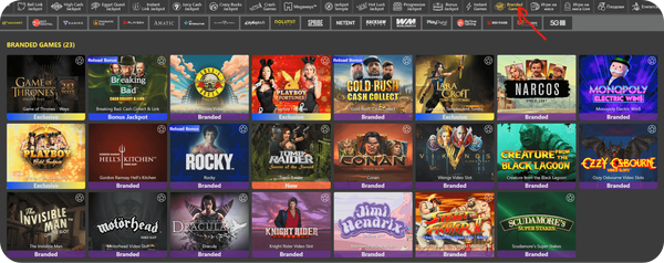 inbet casino branded games категория