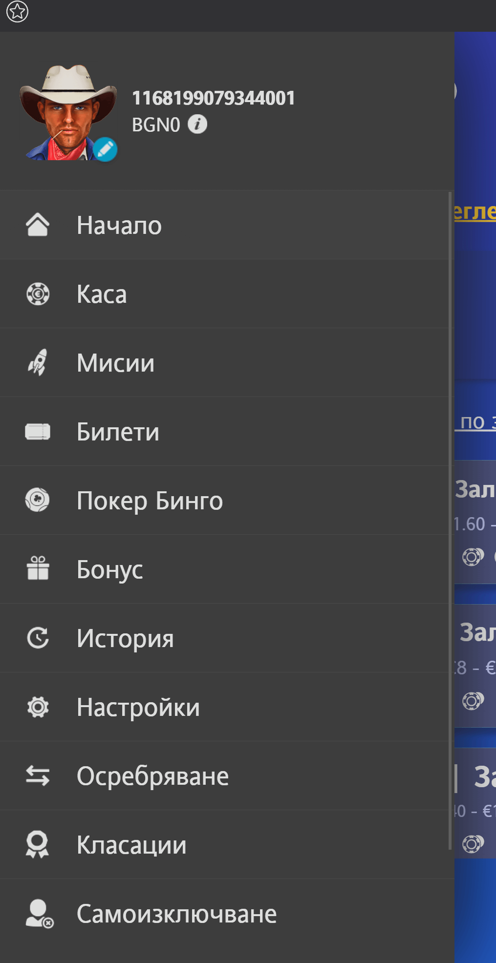 налични опции в покер профила на инбет казино
