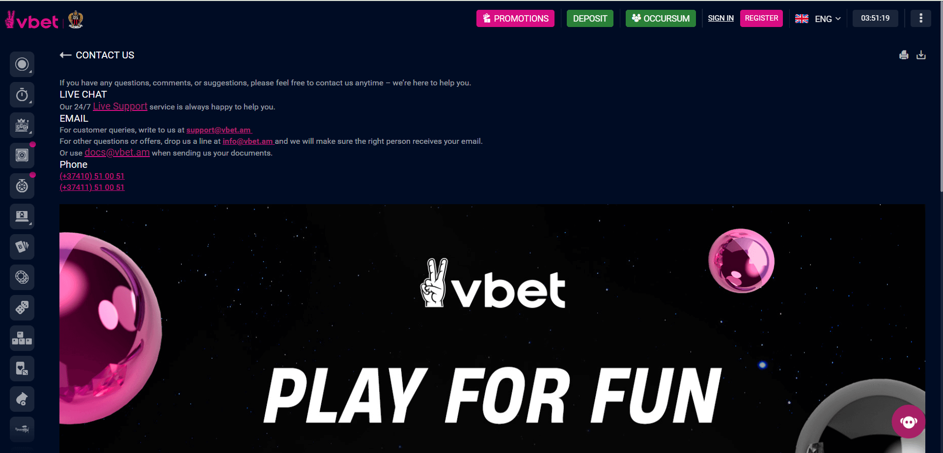 vbet онлайн казино методи за връзка