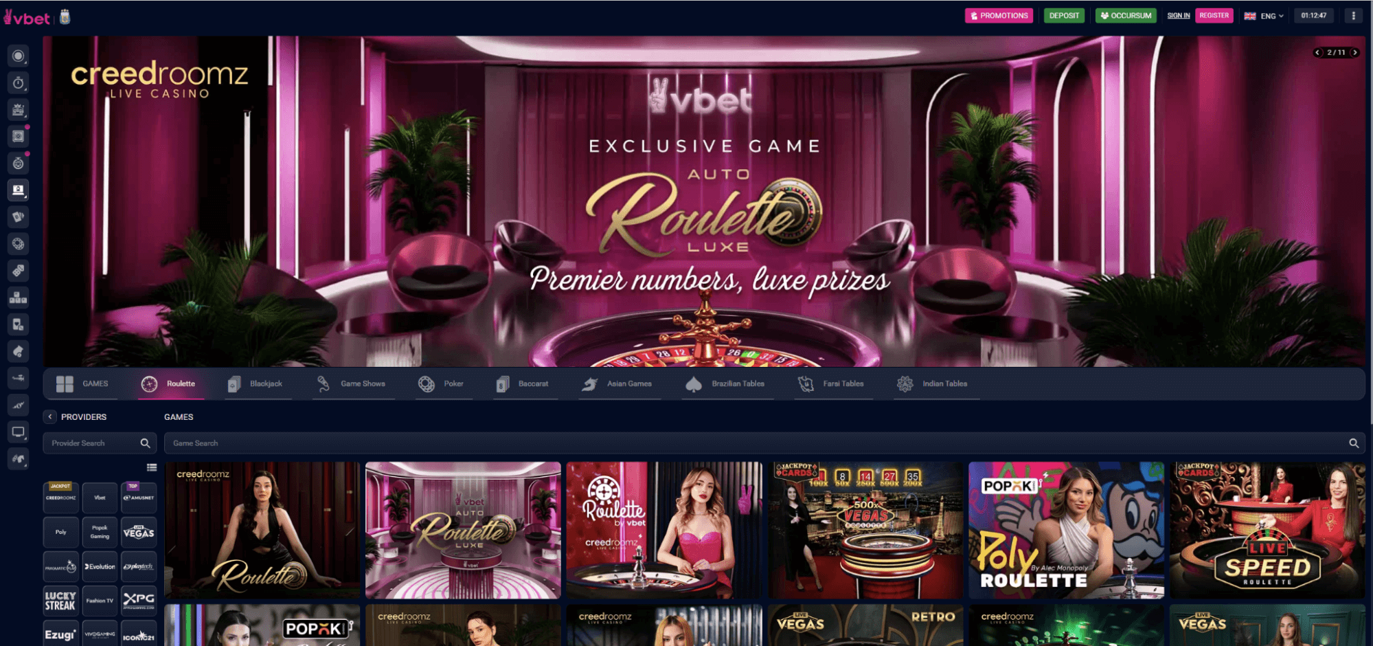 vbet секция ролетки
