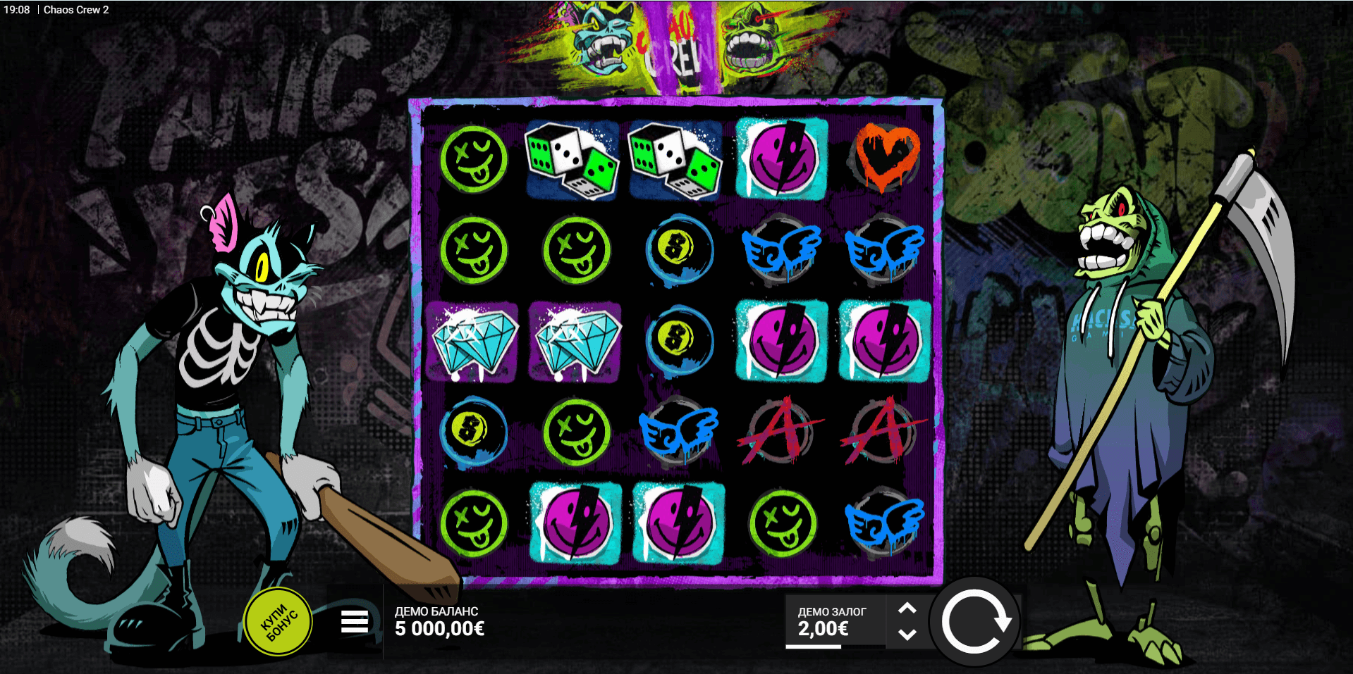 hacksaw gaming казино игра chaos crew