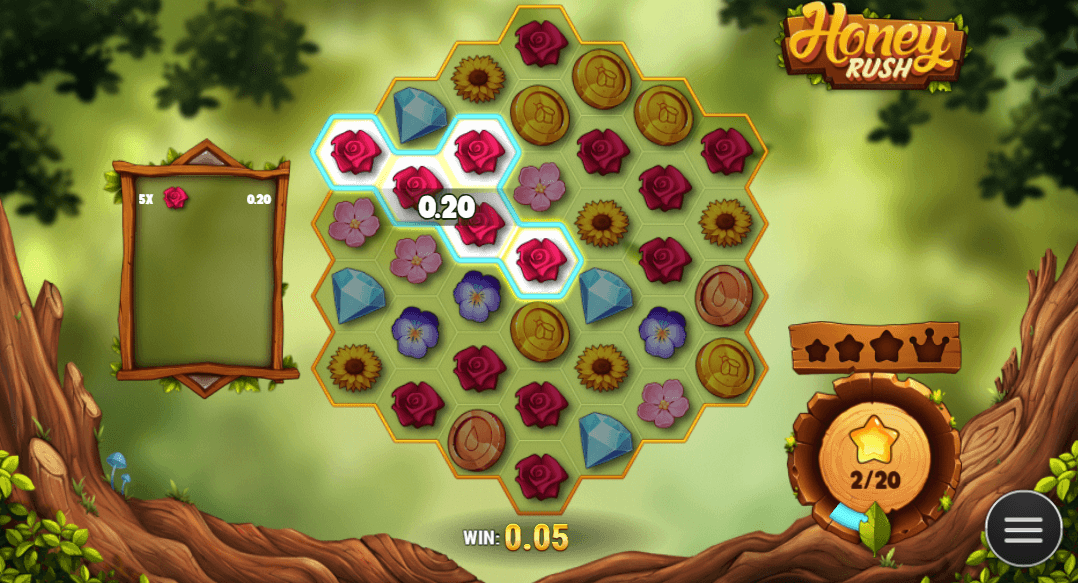 honey rush cluster pays