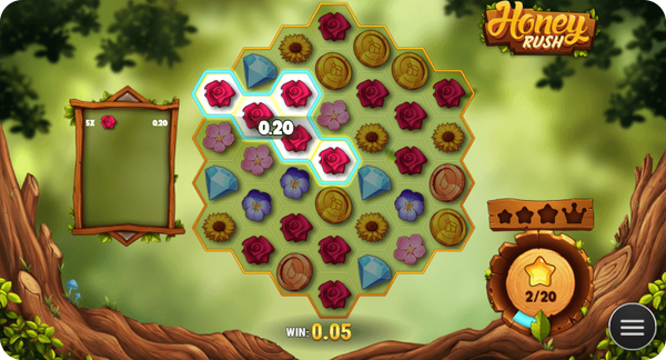 honey rush cluster pays