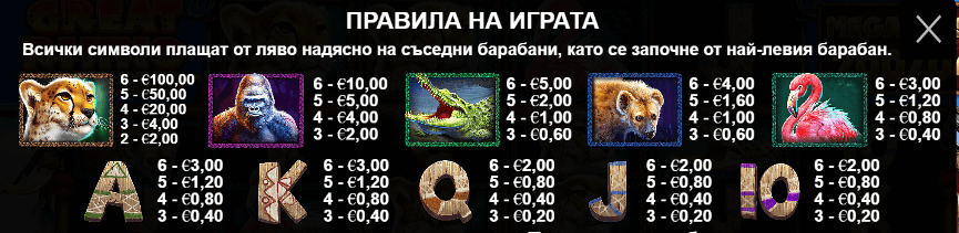 онлайн слот игра great rhino megaways печеливши символи диви животни