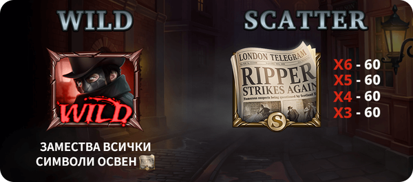 специални символи wild и scatter в казино играта the ripper