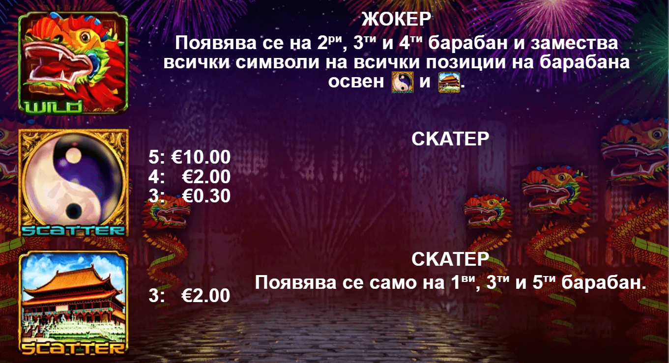 dancing dragons специални символи и функции