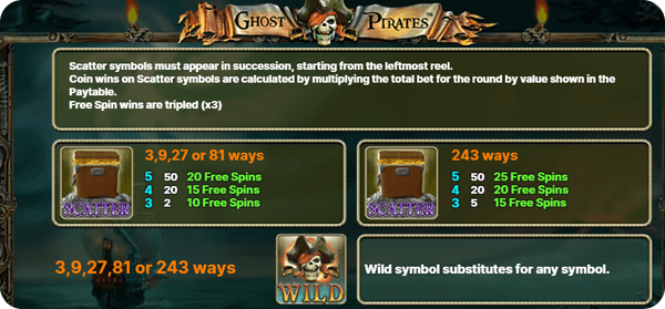 ghost pirates слот специални символи