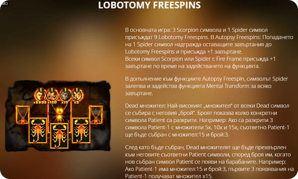 lobotomy free spins на mental ротативка