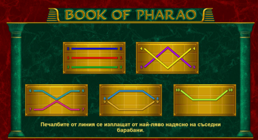 Казино Игри Ротативки Book of Pharao Печеливши Линии