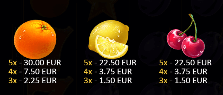 3 fruits win 10 lines ниско плащащи печеливши символи