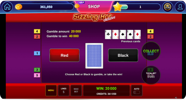 sizzling hot deluxe удвояване на печалбата