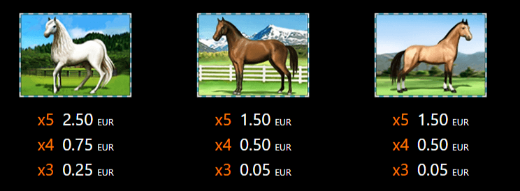 50 Horses печеливши символи коне