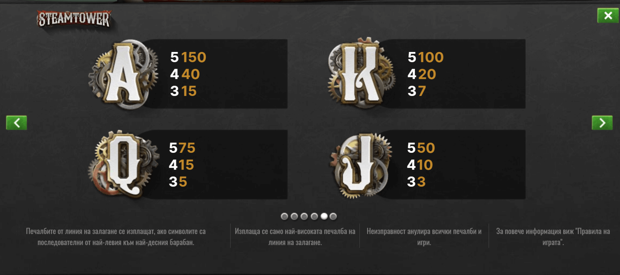 Steam tower слот игра ниско платени печеливши символи