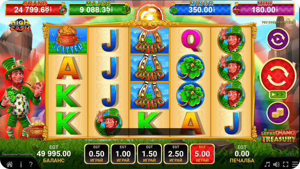 high cash казино джакпот ротативка leprechance treasury