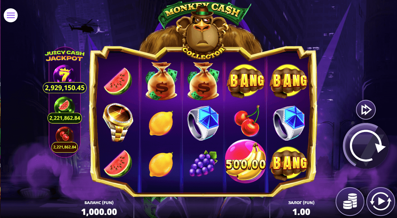 juicy cash jackpot машинка monkey cash