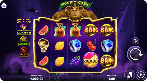 juicy cash jackpot машинка monkey cash
