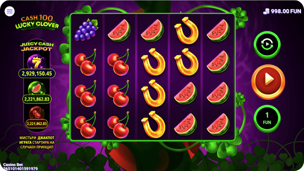 juicy cash jackpot слот 100 cash bonus clover