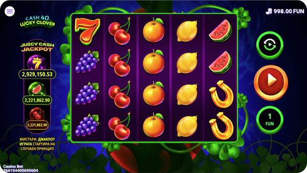 juicy cash jackpot online slot cash 40 lucky clover