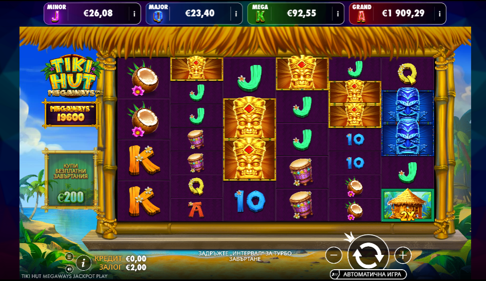 jackpot play ротативка tiki hut megaways