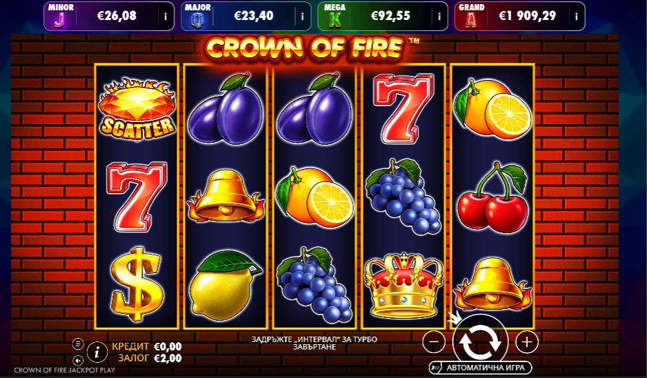 jackpot play слот игра crown of fire